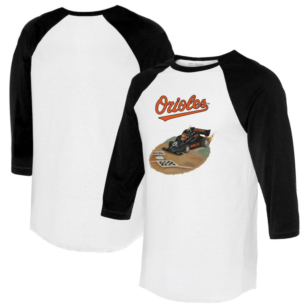 Baltimore Orioles Tiny Turnip Unisex Race Car 3/4-Sleeve Raglan T-Shirt Near Me