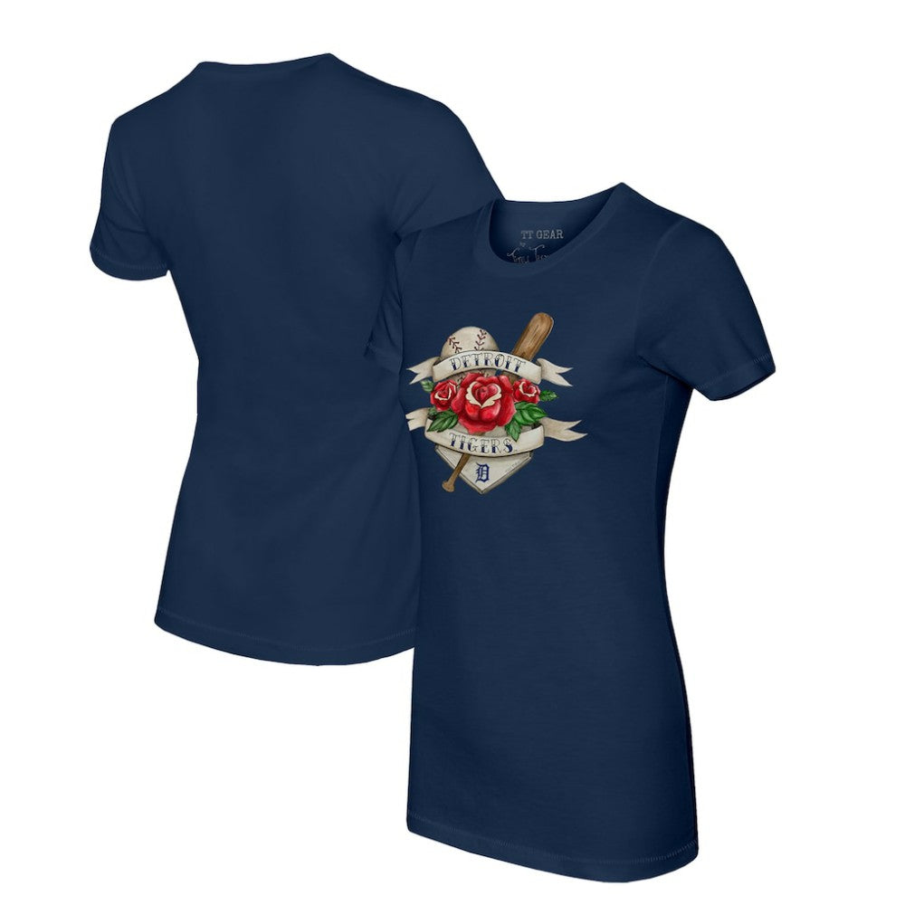 Detroit Tigers Tiny Turnip Women's Tattoo Rose T-Shirt Discount