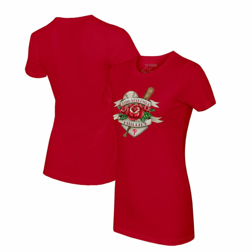 Philadelphia Phillies Tiny Turnip Women's Tattoo Rose T-Shirt Sale