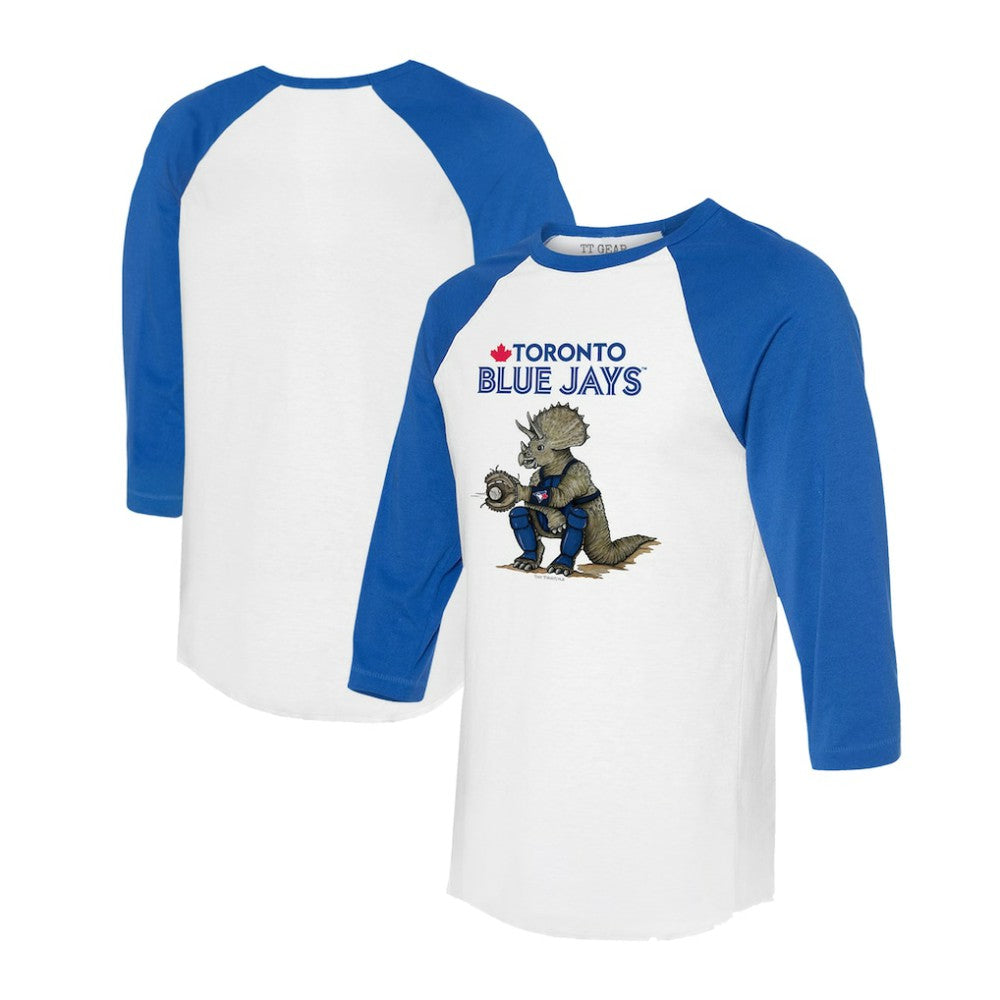 Toronto Blue Jays Tiny Turnip Unisex Triceratops 3/4-Sleeve Raglan T-Shirt Discount