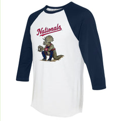 Washington Nationals Tiny Turnip Unisex Triceratops 3/4-Sleeve Raglan T-Shirt Sale