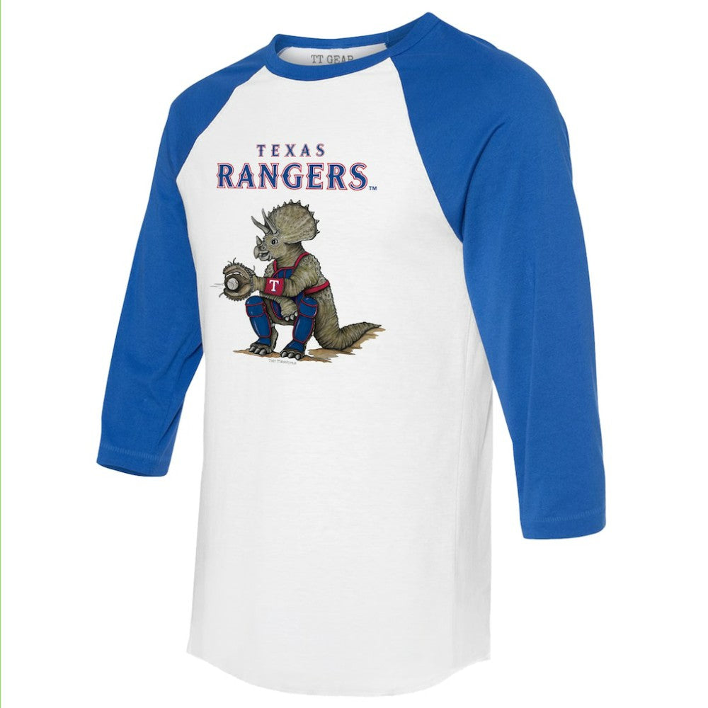 Texas Rangers Tiny Turnip Unisex Triceratops 3/4-Sleeve Raglan T-Shirt Discount