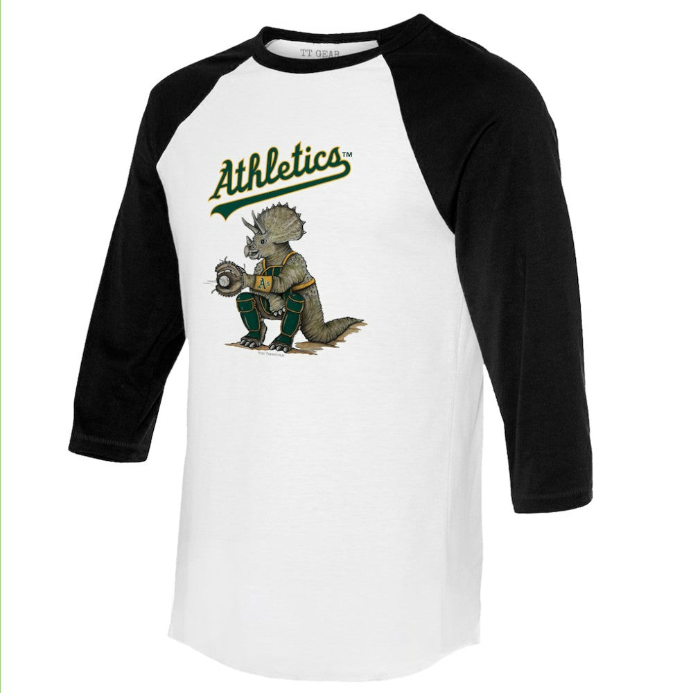 Athletics Tiny Turnip Unisex Triceratops 3/4-Sleeve Raglan T-Shirt Online