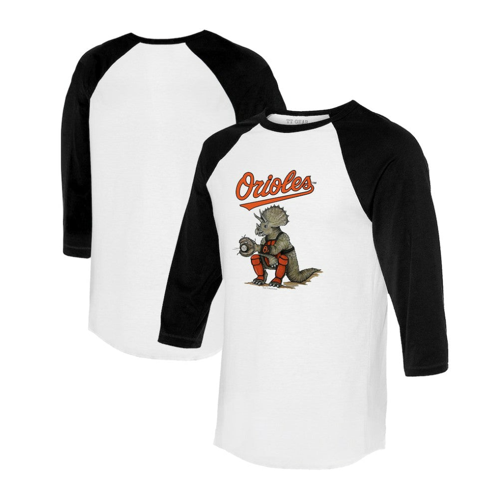 Baltimore Orioles Tiny Turnip Unisex Triceratops 3/4-Sleeve Raglan T-Shirt Online