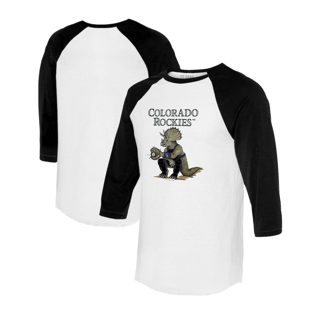 Colorado Rockies Tiny Turnip Unisex Triceratops 3/4-Sleeve Raglan T-Shirt Discount
