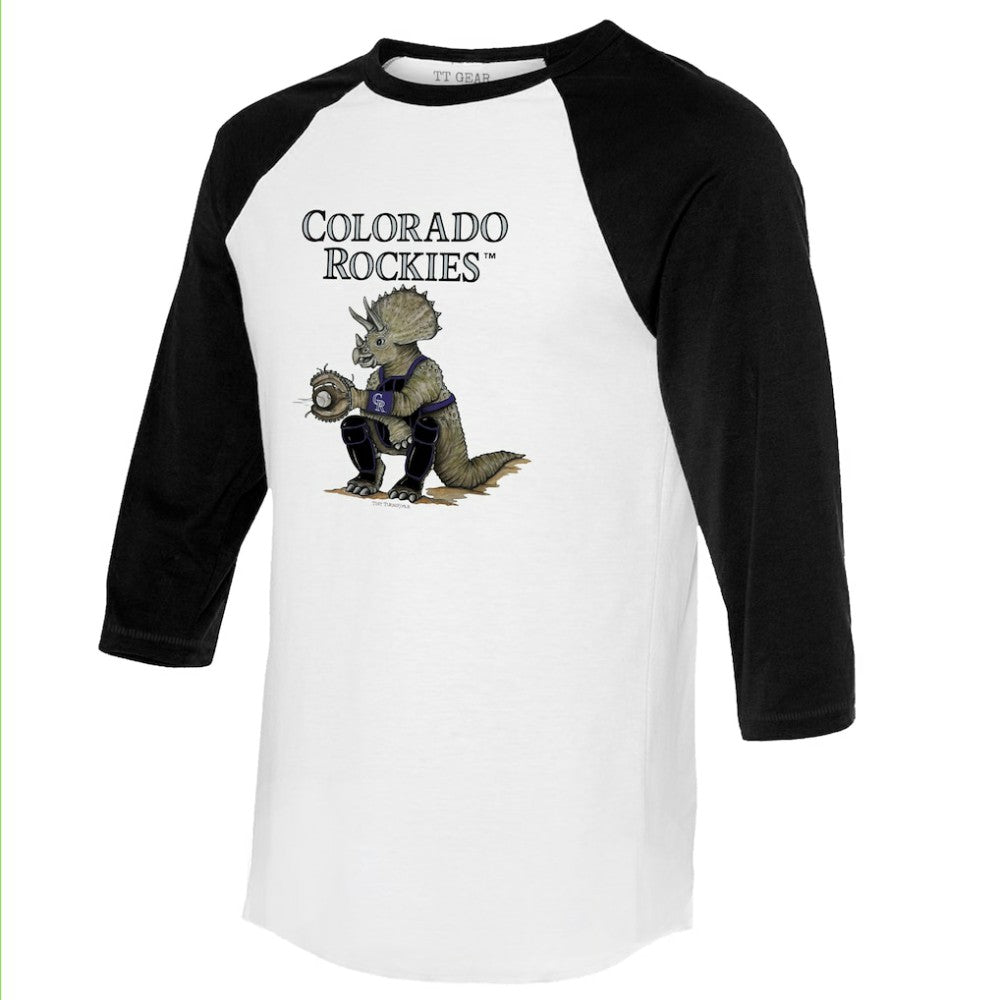 Colorado Rockies Tiny Turnip Unisex Triceratops 3/4-Sleeve Raglan T-Shirt Discount