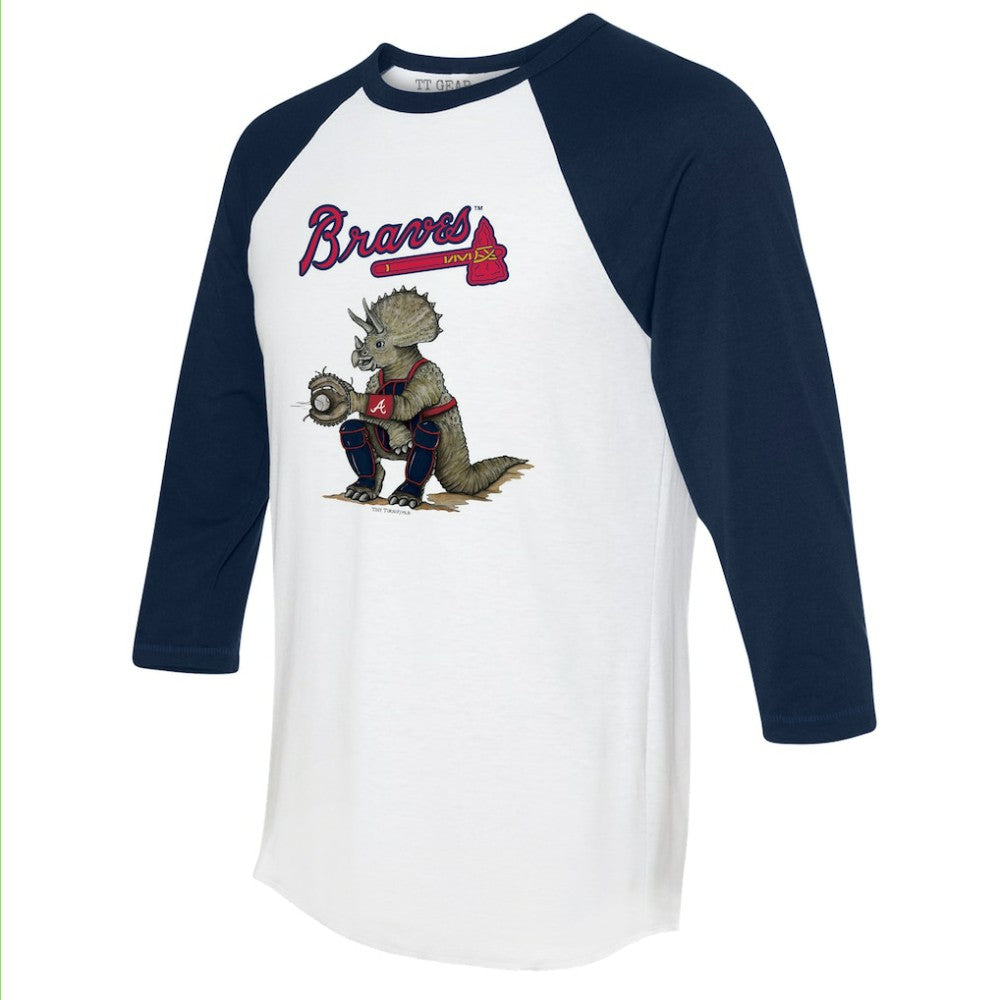 Atlanta Braves Tiny Turnip Unisex Triceratops 3/4-Sleeve Raglan T-Shirt Outlet