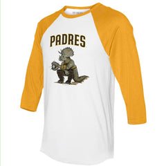 San Diego Padres Tiny Turnip Unisex Triceratops 3/4-Sleeve Raglan T-Shirt for sale