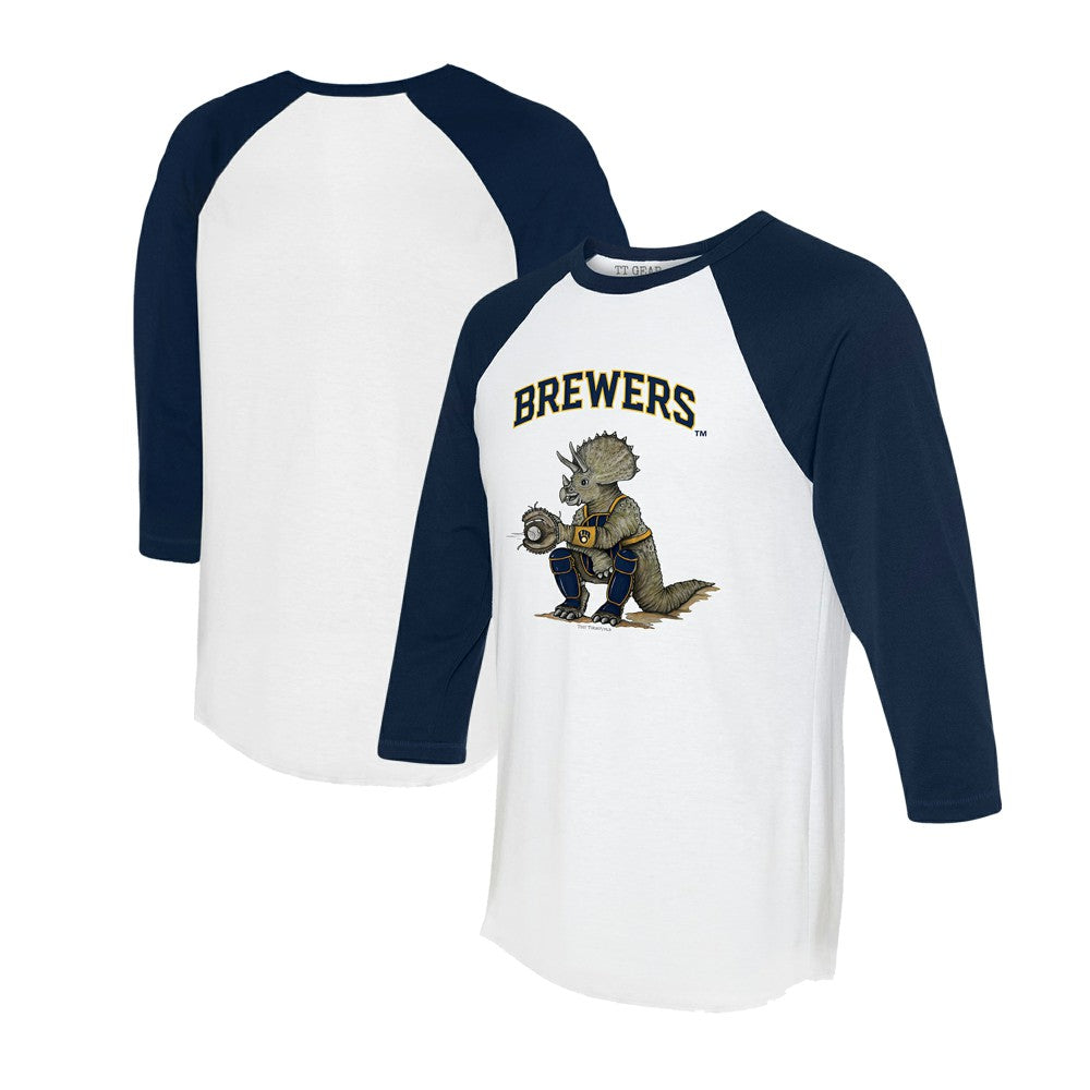 Milwaukee Brewers Tiny Turnip Unisex Triceratops 3/4-Sleeve Raglan T-Shirt Near Me