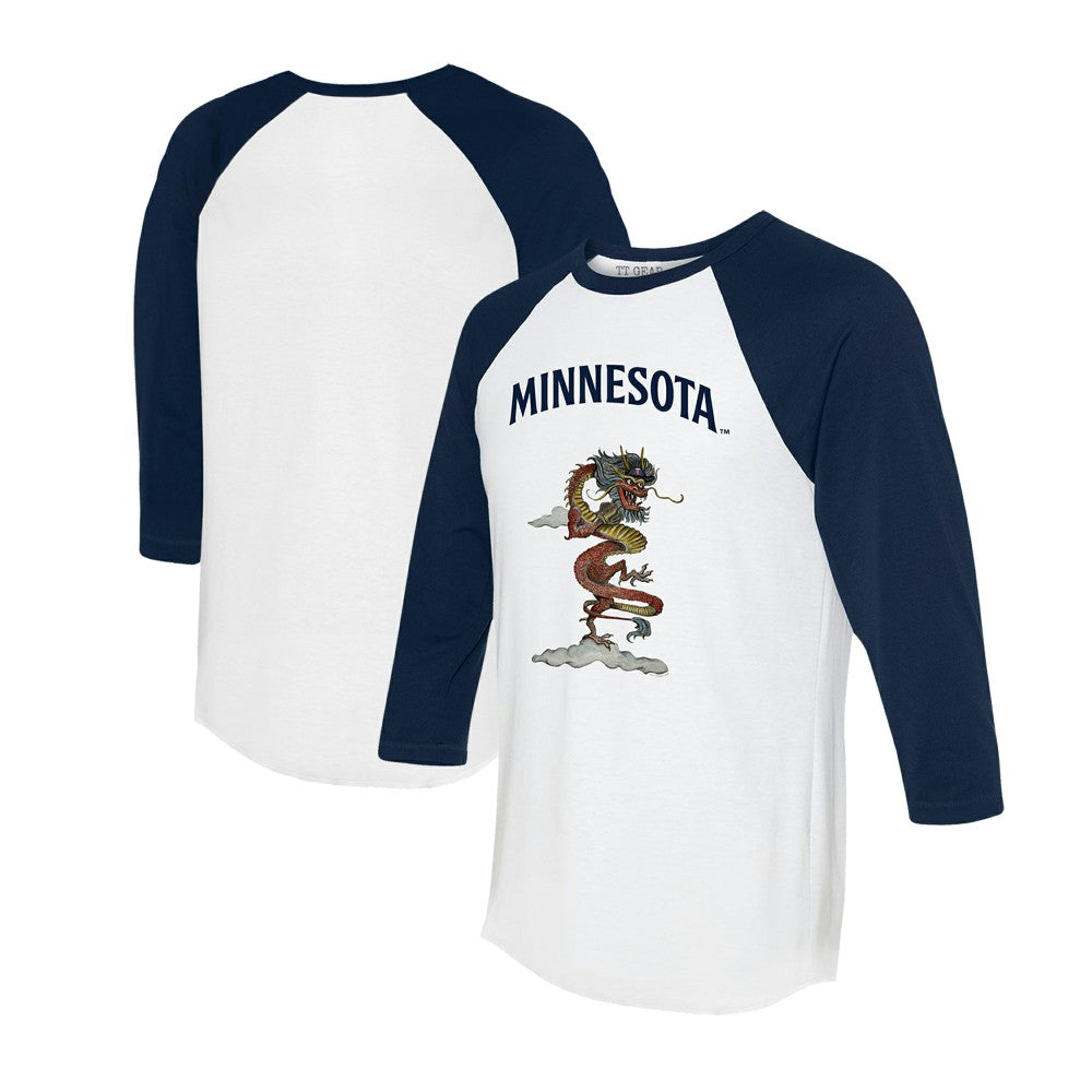 Minnesota Twins Tiny Turnip Unisex 2024 Year of the Dragon 3/4-Sleeve Raglan T-Shirt Outlet