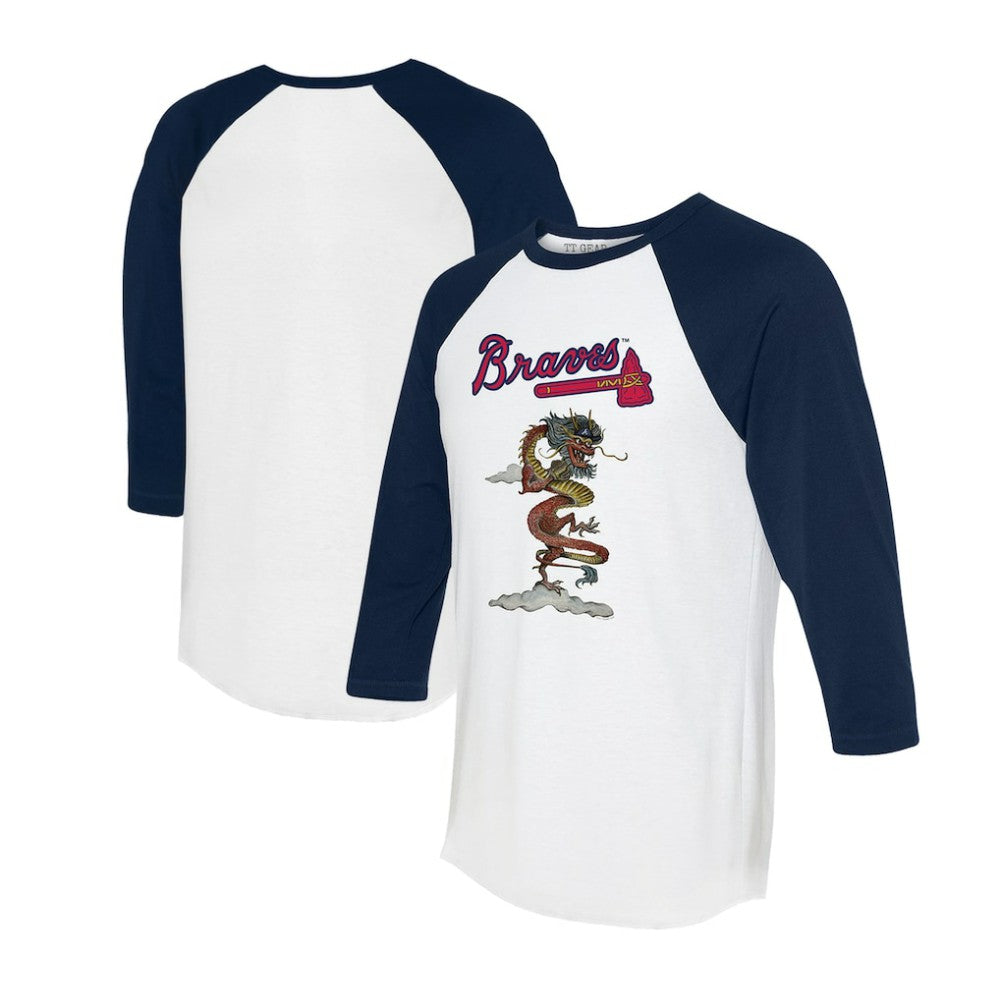 Atlanta Braves Tiny Turnip Unisex 2024 Year of the Dragon 3/4-Sleeve Raglan T-Shirt Sale