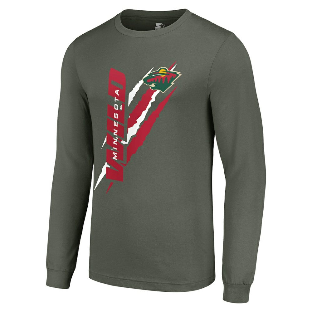 Minnesota Wild Starter Color Scratch Long-Sleeve T-Shirt - Green | NHL Lifestyle