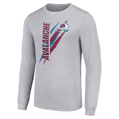 Colorado Avalanche Starter Color Scratch Long-Sleeve T-Shirt - Heather Gray | NHL Clearance