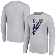 Florida Panthers Starter Color Scratch Long-Sleeve T-Shirt - Heather Gray | NHL Clearance