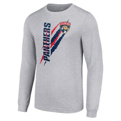 Florida Panthers Starter Color Scratch Long-Sleeve T-Shirt - Heather Gray | NHL Clearance