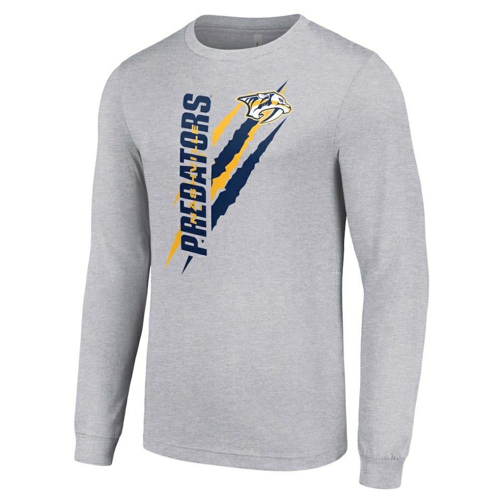 Nashville Predators Starter Color Scratch Long-Sleeve T-Shirt - Heather Gray | NHL Clearance