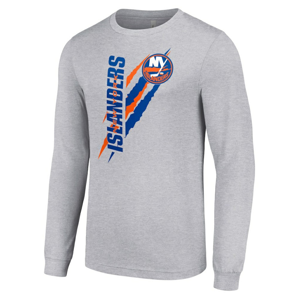 New York Islanders Starter Color Scratch Long-Sleeve T-Shirt - Heather Gray | NHL near me