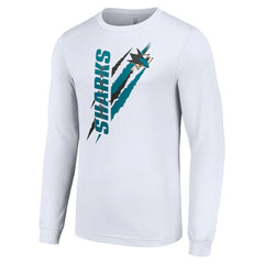 San Jose Sharks Starter Color Scratch Long-Sleeve T-Shirt - White | NHL near me