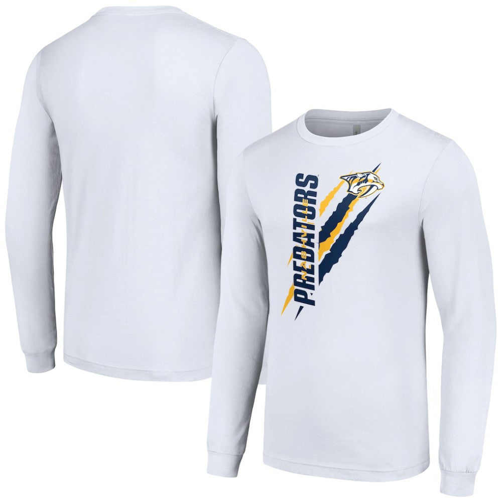 Nashville Predators Starter Color Scratch Long-Sleeve T-Shirt - White | NHL online