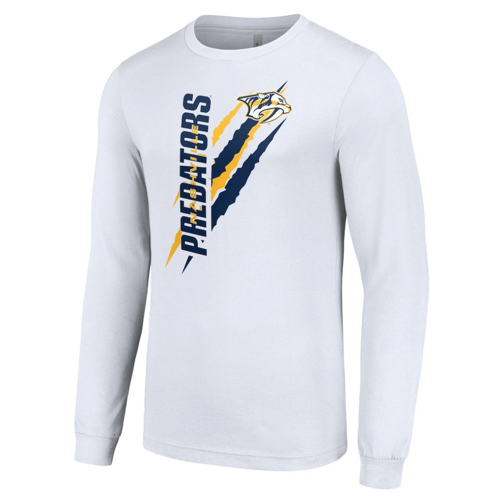 Nashville Predators Starter Color Scratch Long-Sleeve T-Shirt - White | NHL online