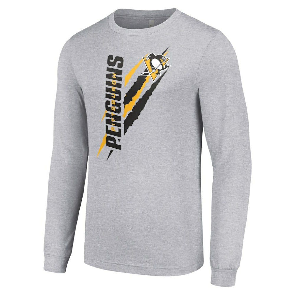 Pittsburgh Penguins Starter Color Scratch Long-Sleeve T-Shirt - Heather Gray | NHL online
