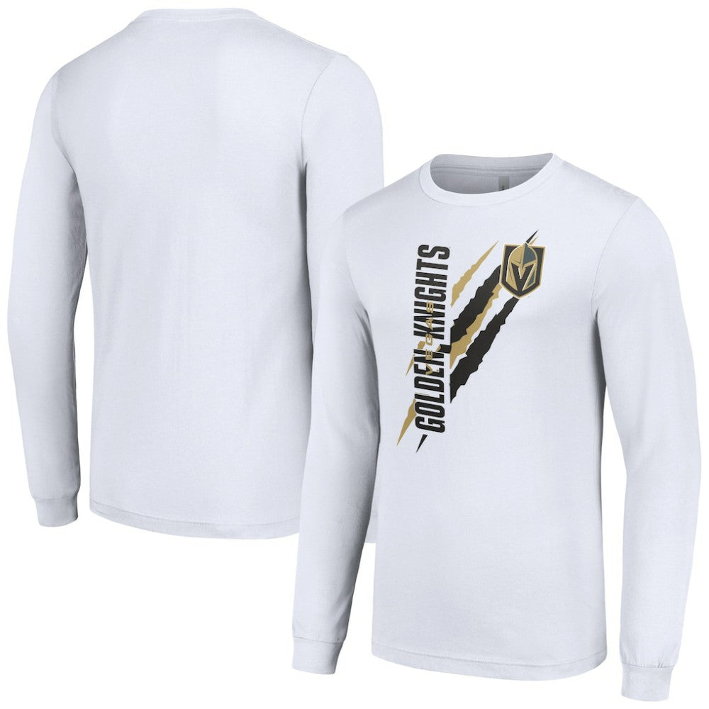 Vegas Golden Knights Starter Color Scratch Long-Sleeve T-Shirt - White | NHL Lifestyle