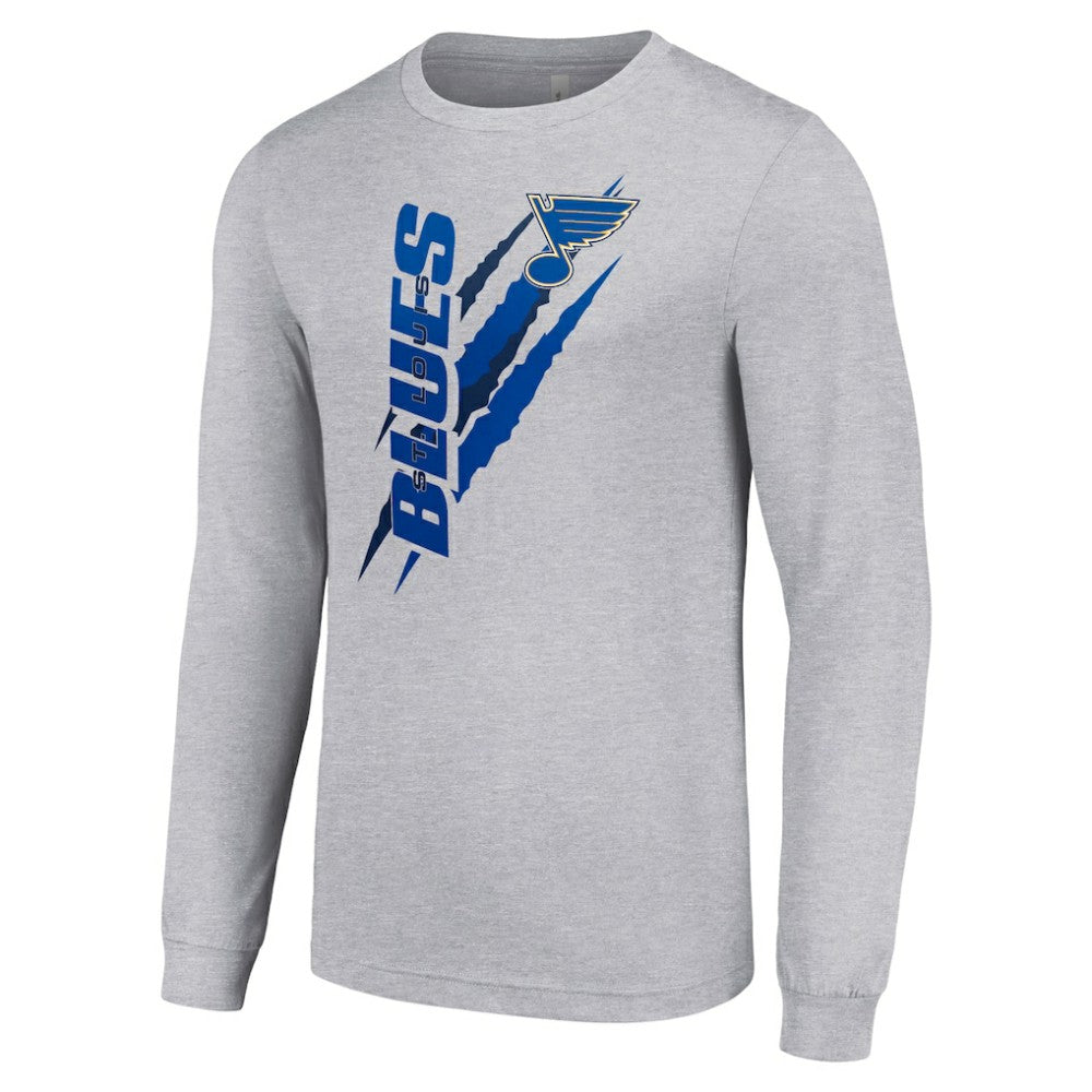 St. Louis Blues Starter Color Scratch Long-Sleeve T-Shirt - Heather Gray | NHL on sale
