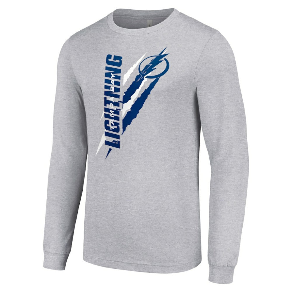 Tampa Bay Lightning Starter Color Scratch Long-Sleeve T-Shirt - Heather Gray | NHL sale