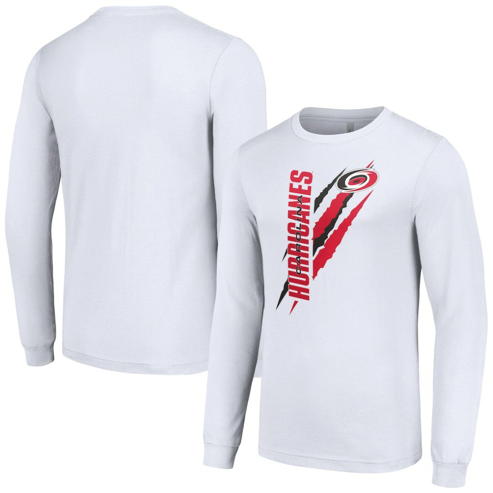 Carolina Hurricanes Starter Color Scratch Long-Sleeve T-Shirt - White | NHL Clearance