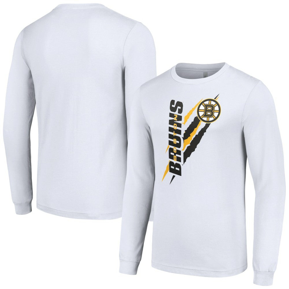 Boston Bruins Starter Color Scratch Long-Sleeve T-Shirt - White | NHL discount