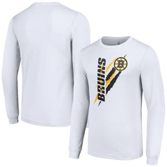 Boston Bruins Starter Color Scratch Long-Sleeve T-Shirt - White | NHL discount