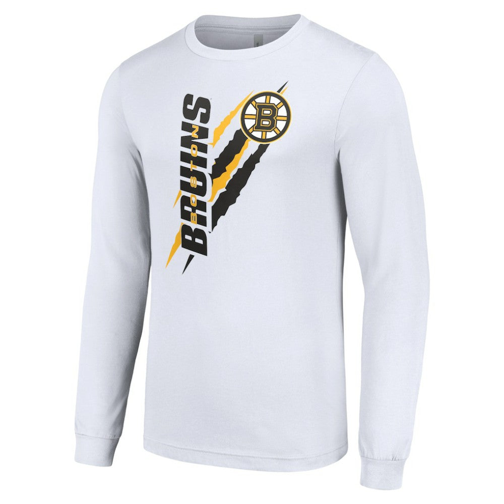 Boston Bruins Starter Color Scratch Long-Sleeve T-Shirt - White | NHL discount