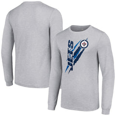 Winnipeg Jets Starter Color Scratch Long-Sleeve T-Shirt - Heather Gray | NHL on sale