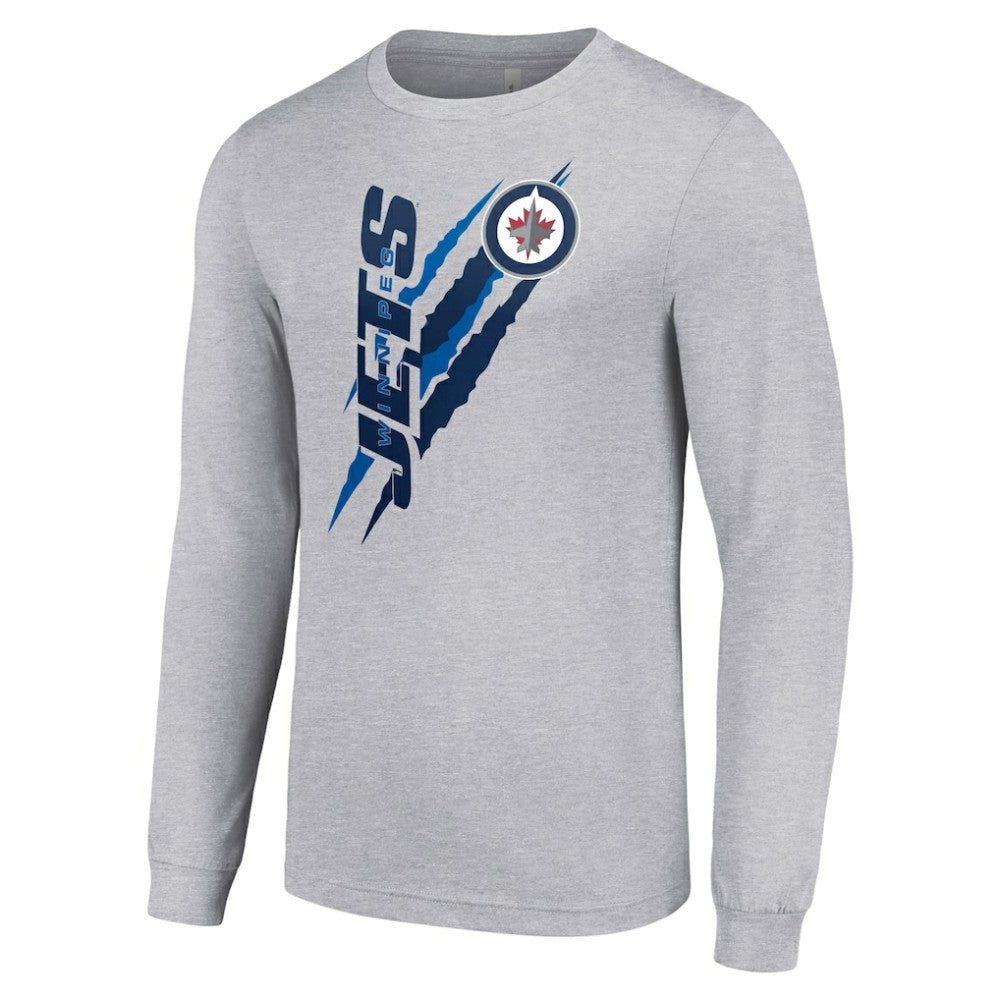 Winnipeg Jets Starter Color Scratch Long-Sleeve T-Shirt - Heather Gray | NHL on sale
