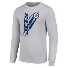 Winnipeg Jets Starter Color Scratch Long-Sleeve T-Shirt - Heather Gray | NHL on sale