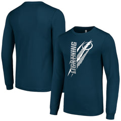 Tampa Bay Lightning Starter Color Scratch Long-Sleeve T-Shirt - Navy | NHL Clearance