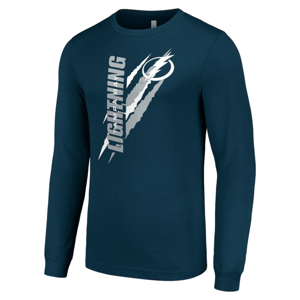 Tampa Bay Lightning Starter Color Scratch Long-Sleeve T-Shirt - Navy | NHL Clearance