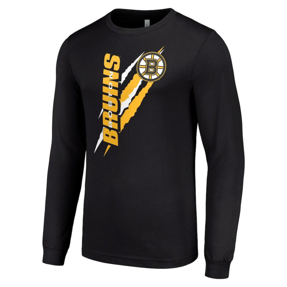 Boston Bruins Starter Color Scratch Long-Sleeve T-Shirt - Black | NHL Lifestyle