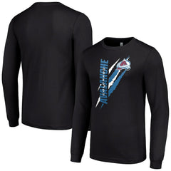 Colorado Avalanche Starter Color Scratch Long-Sleeve T-Shirt - Black | NHL sale