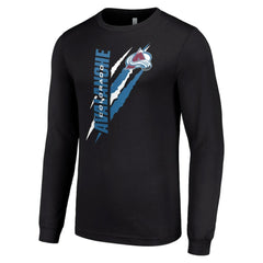 Colorado Avalanche Starter Color Scratch Long-Sleeve T-Shirt - Black | NHL sale