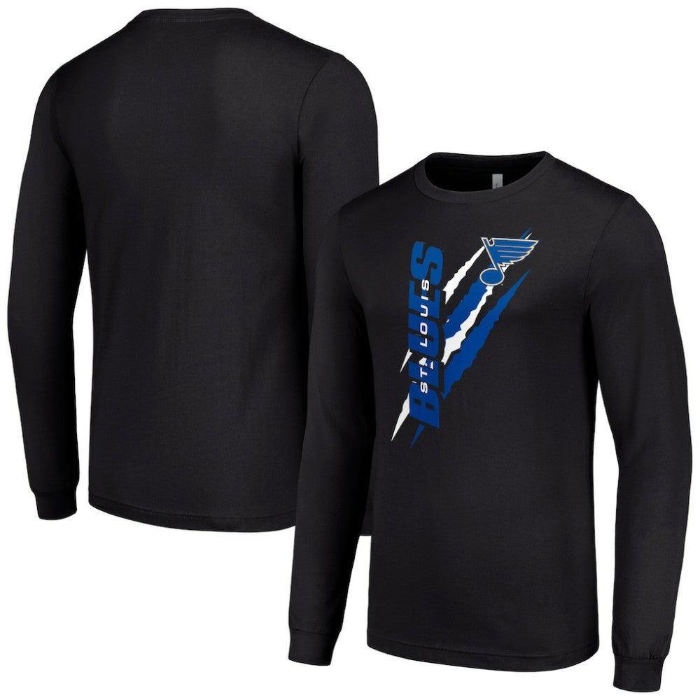 St. Louis Blues Starter Color Scratch Long-Sleeve T-Shirt - Black | NHL discount