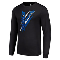 St. Louis Blues Starter Color Scratch Long-Sleeve T-Shirt - Black | NHL discount