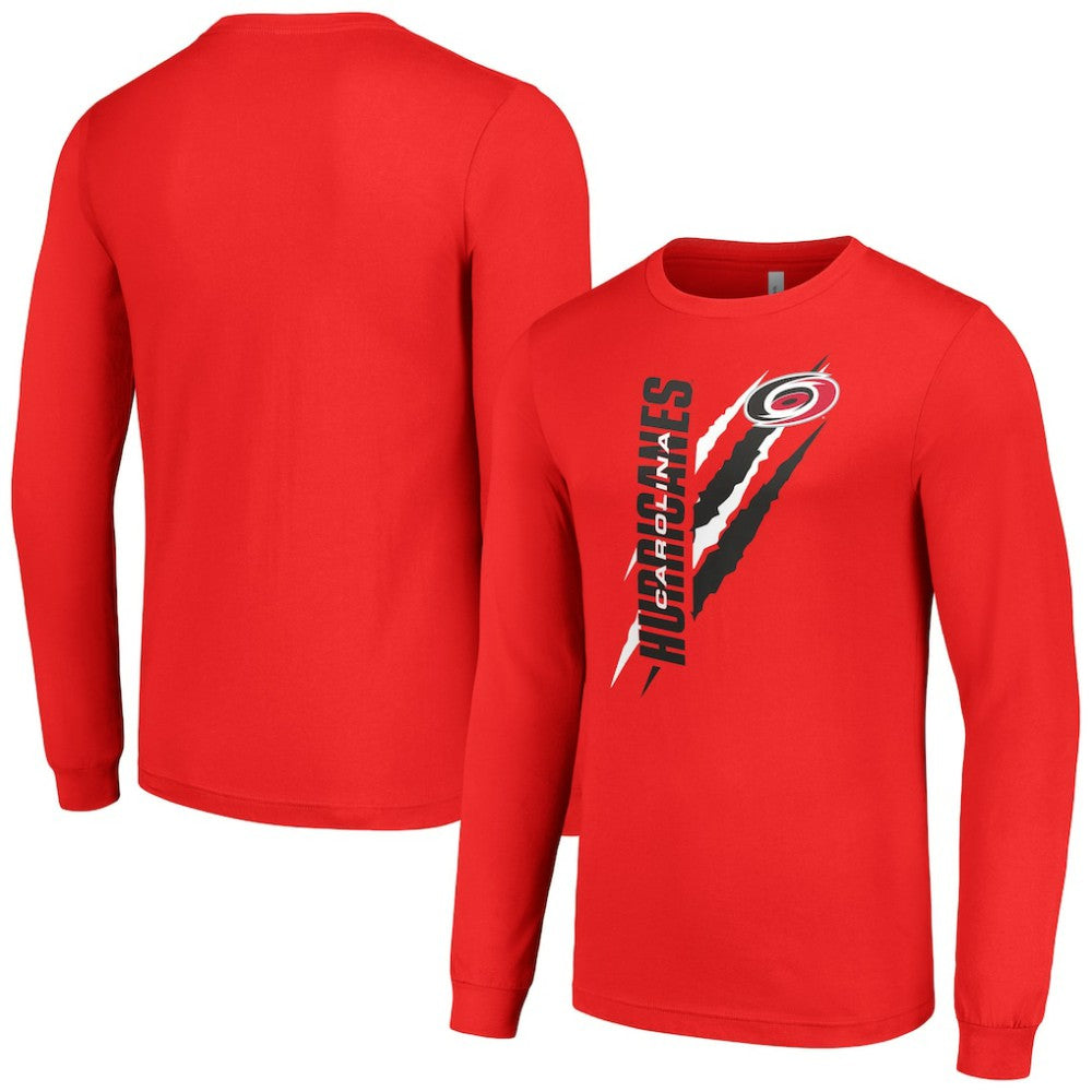 Carolina Hurricanes Starter Color Scratch Long-Sleeve T-Shirt - Red | NHL on sale