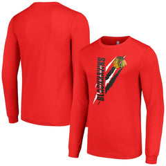 Chicago Blackhawks Starter Color Scratch Long-Sleeve T-Shirt - Red | NHL on sale