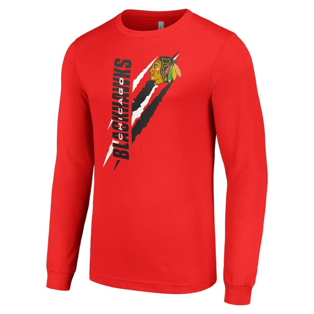 Chicago Blackhawks Starter Color Scratch Long-Sleeve T-Shirt - Red | NHL on sale