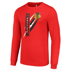 Chicago Blackhawks Starter Color Scratch Long-Sleeve T-Shirt - Red | NHL on sale