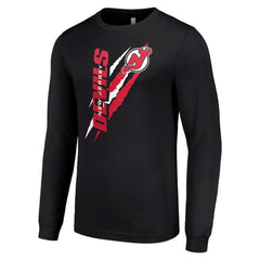 New Jersey Devils Starter Color Scratch Long-Sleeve T-Shirt - Black | NHL Lifestyle