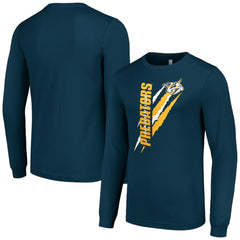 Nashville Predators Starter Color Scratch Long-Sleeve T-Shirt - Navy | NHL sale