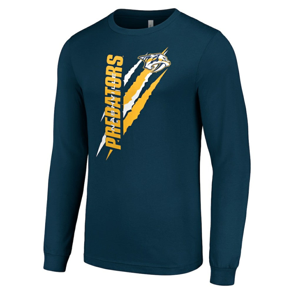 Nashville Predators Starter Color Scratch Long-Sleeve T-Shirt - Navy | NHL sale
