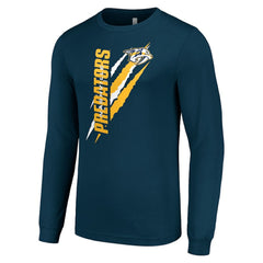 Nashville Predators Starter Color Scratch Long-Sleeve T-Shirt - Navy | NHL sale